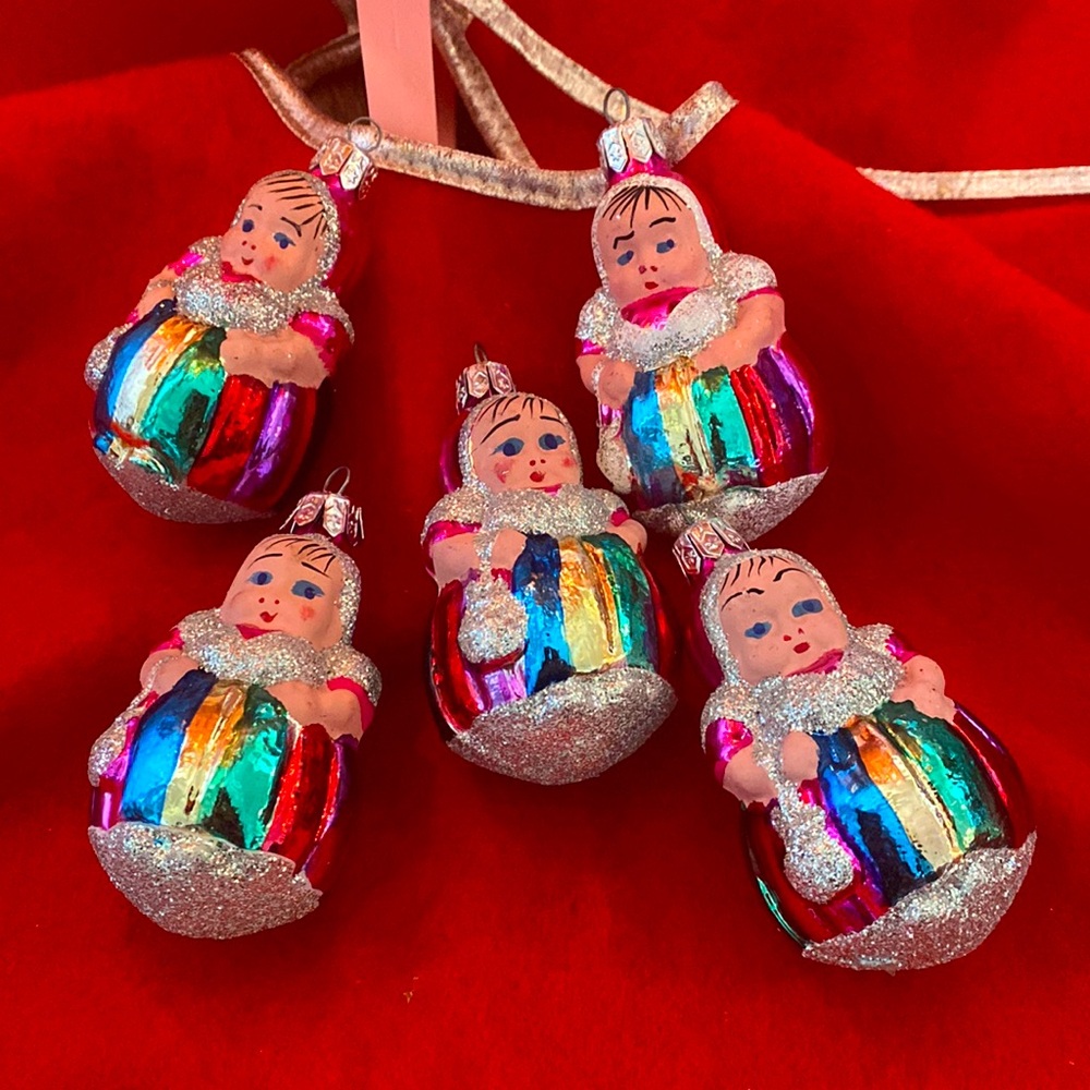 ORNAMENT 5 FIGURINE RETRO CHRISTMAS DECORATION COLLECTIBLE Poland Made 🎄